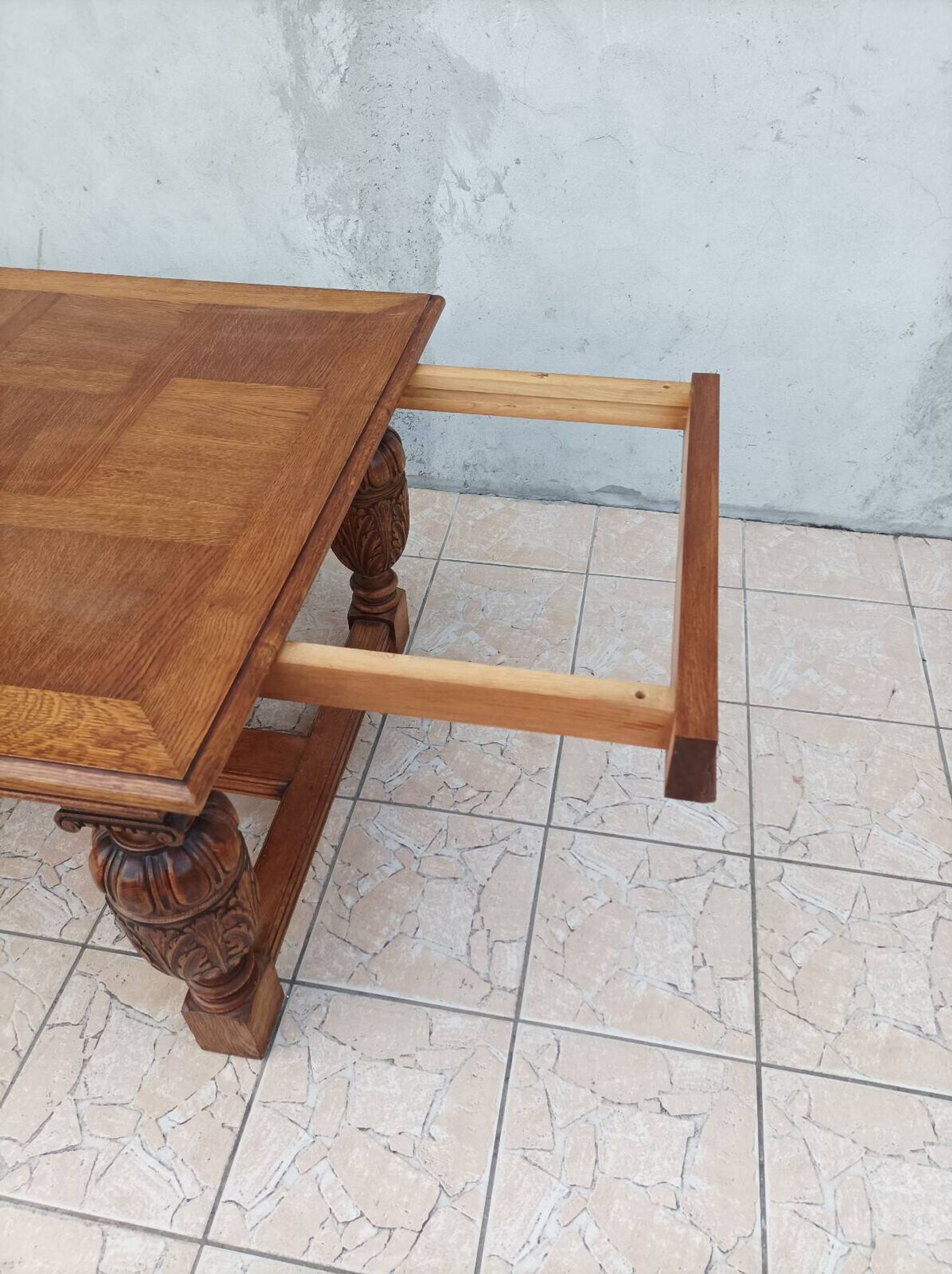 Renaissance style oak table