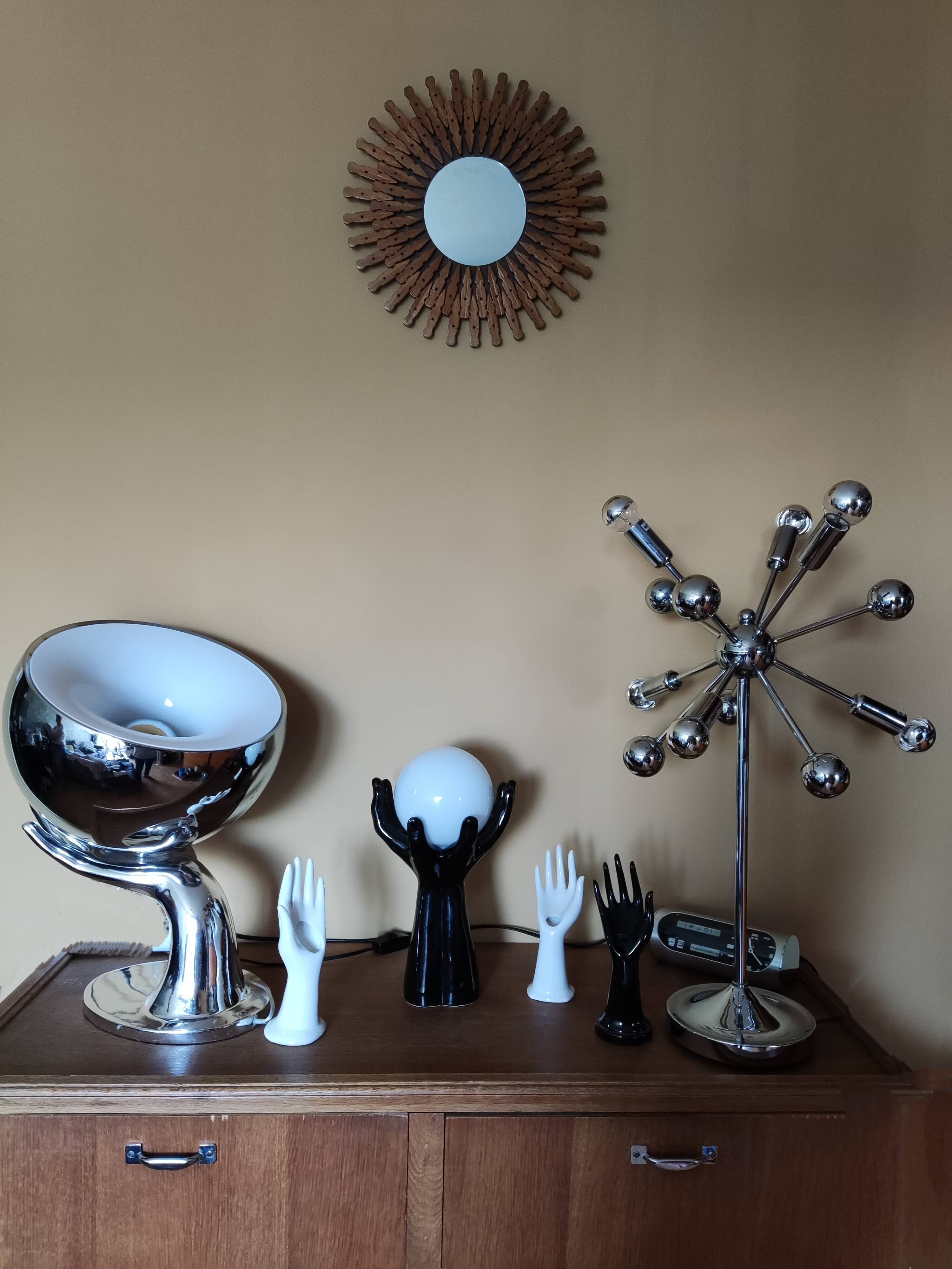 Lampe spoutnik chromée vintage
