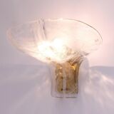 J.T. Kalmar enormous petal wall light in brass and blown glass, mid-century, Austria, 1970s