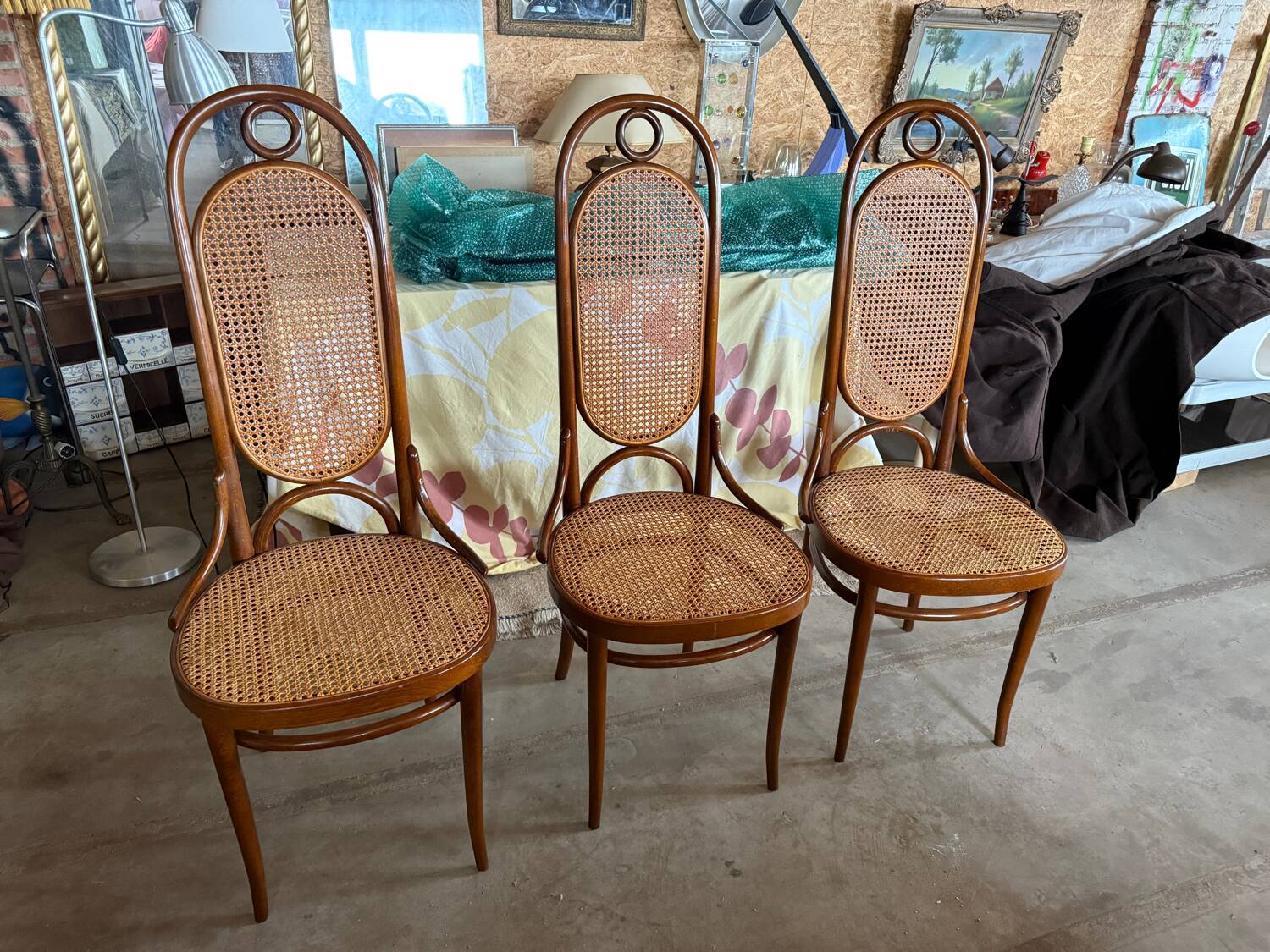 Set of 5 Thonet Long John chairs