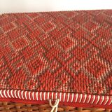 Rattan and scoubidou basket in the 1960s