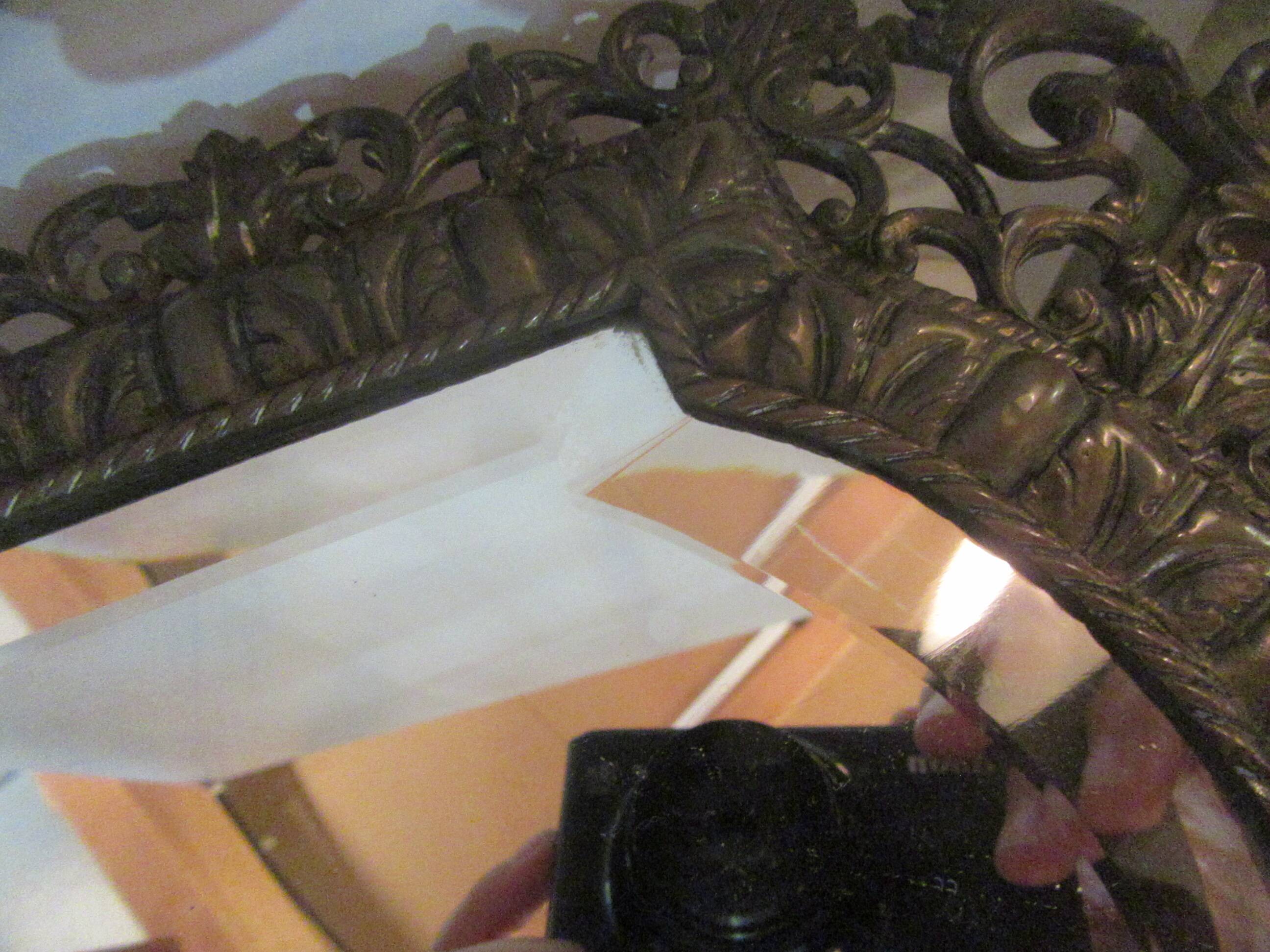 Bronze candle holder mirror