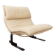 Saporiti Onda armchair in cream-colored leather