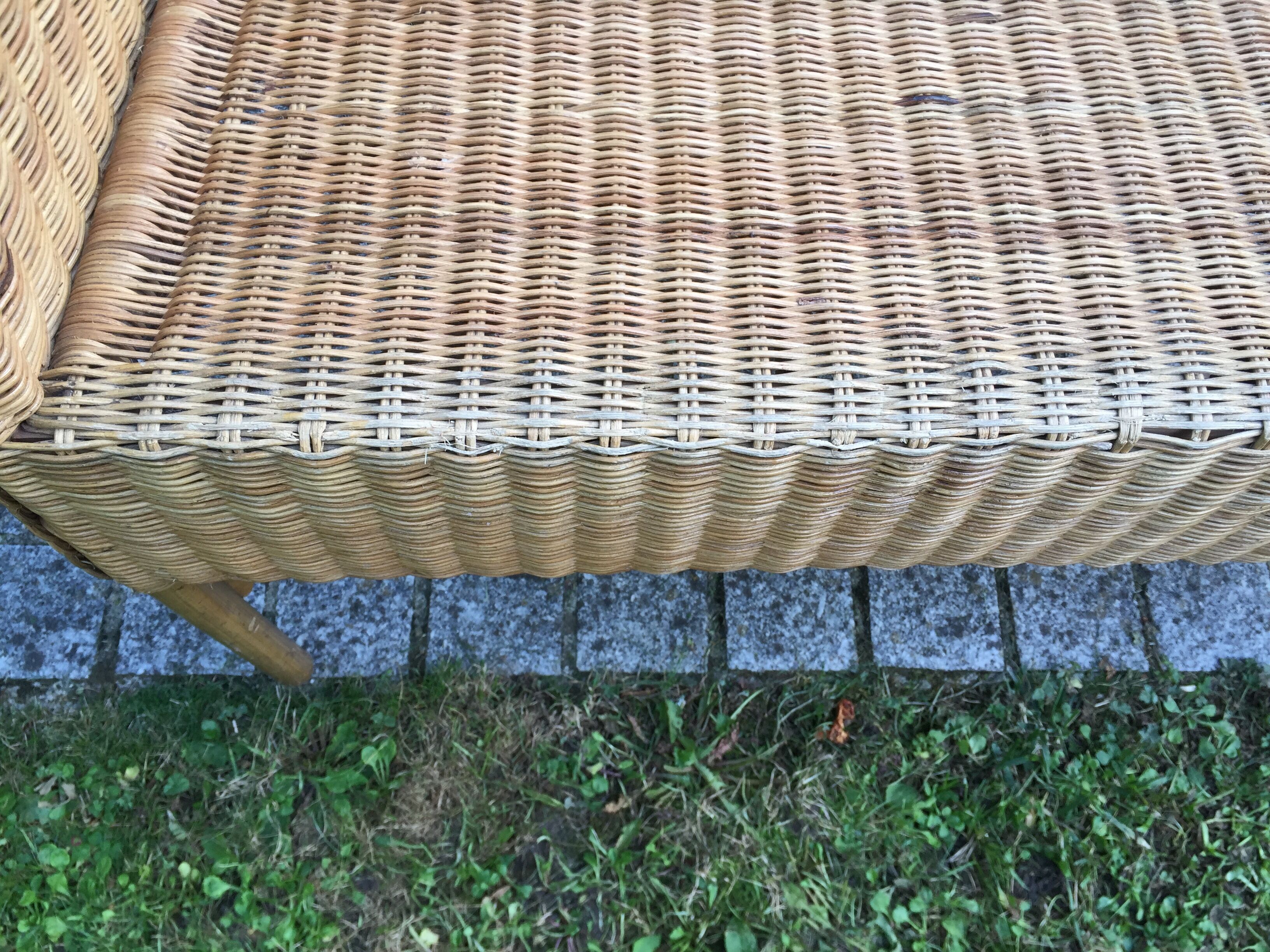 Banquette en bambou, rotin & osier adulte vintage