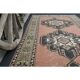 Vintage Turkish Oushak handmade wool cotton brown runner rug 143x347