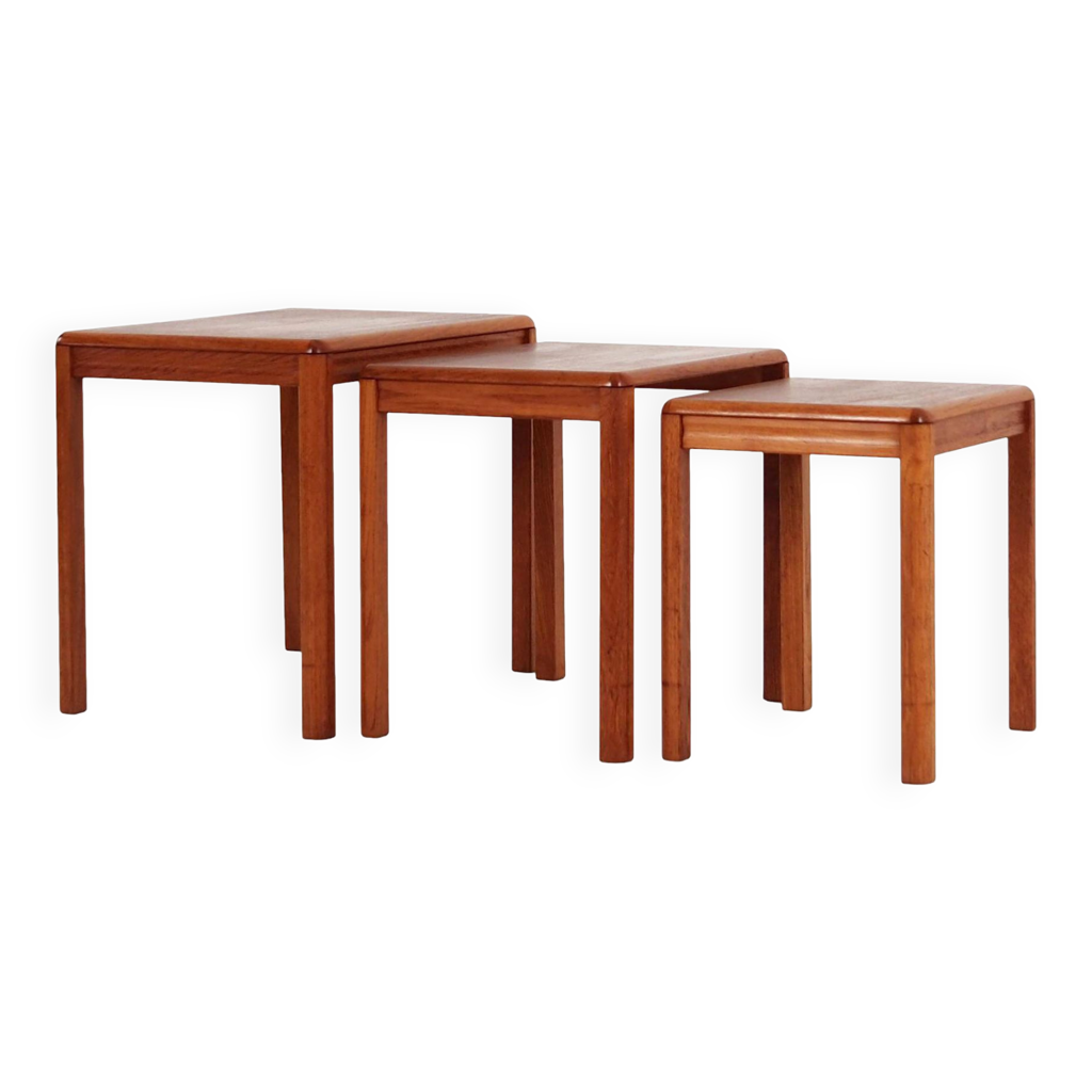 Set of three teak tables, Danish design, 1970s, production