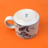 4 coffee cups / saucers glazed ceramic