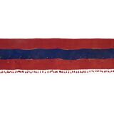 Minimalist Kilim, Red an Blue Perde from Eastern Anatolia, Turkey 3'4'' x 17'7''