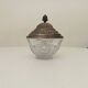 Vintage chiseled glass and tin candy box