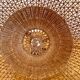 Vintage rattan pendant lamp copper electric frame