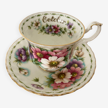 cup and ss cup "October" Royal Albert porcelain