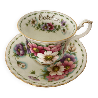 cup and ss cup "October" Royal Albert porcelain
