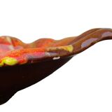 Grand bol vintage français en faïence de Vallauris, en forme de feuille