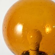 Teak and Amber colored Glass Floor Lamp