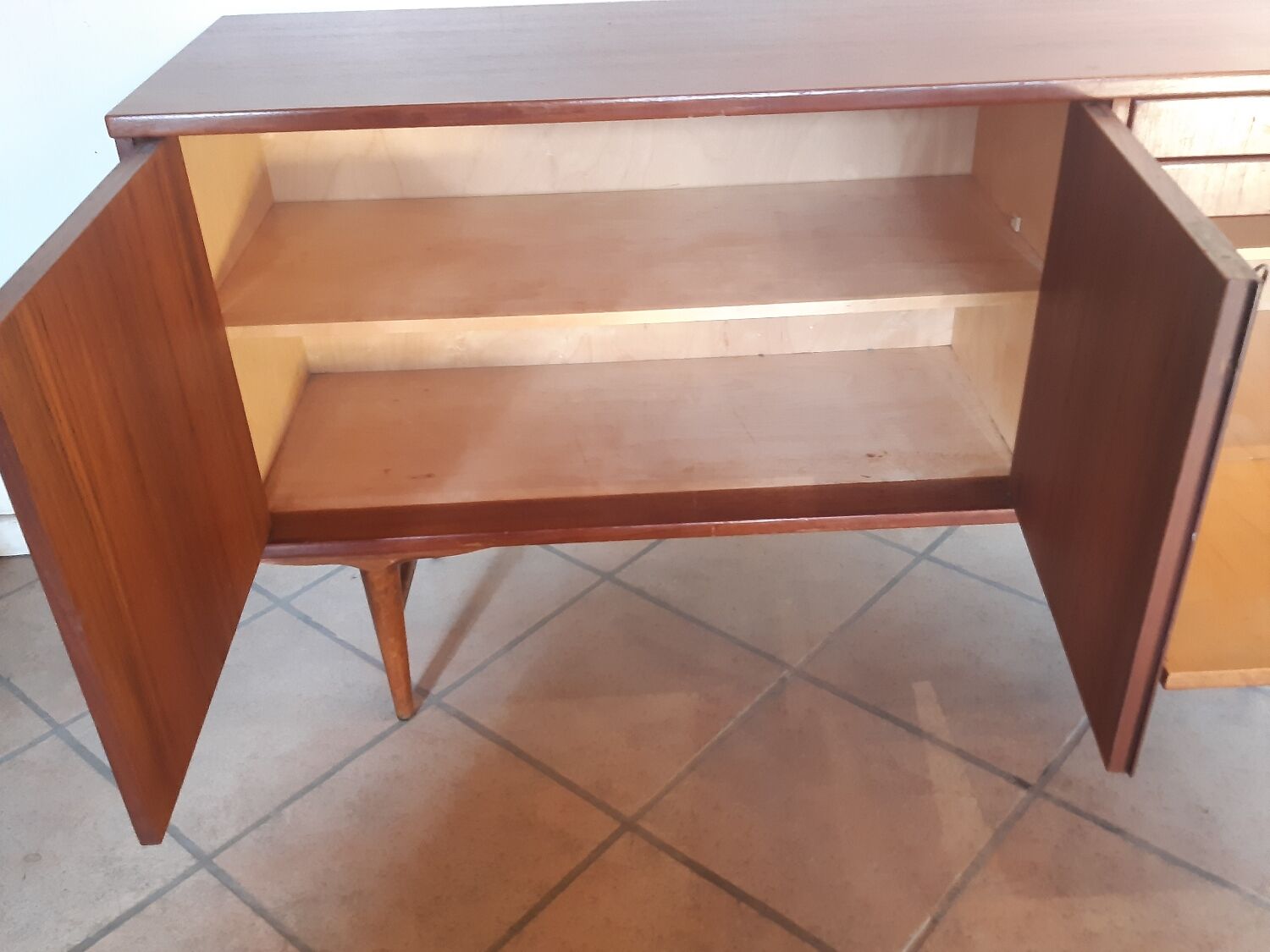 Scandinavian vintage sideboard 3 doors 2 drawers