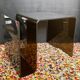 Smoked plexiglass magazine rack side table from the 70s