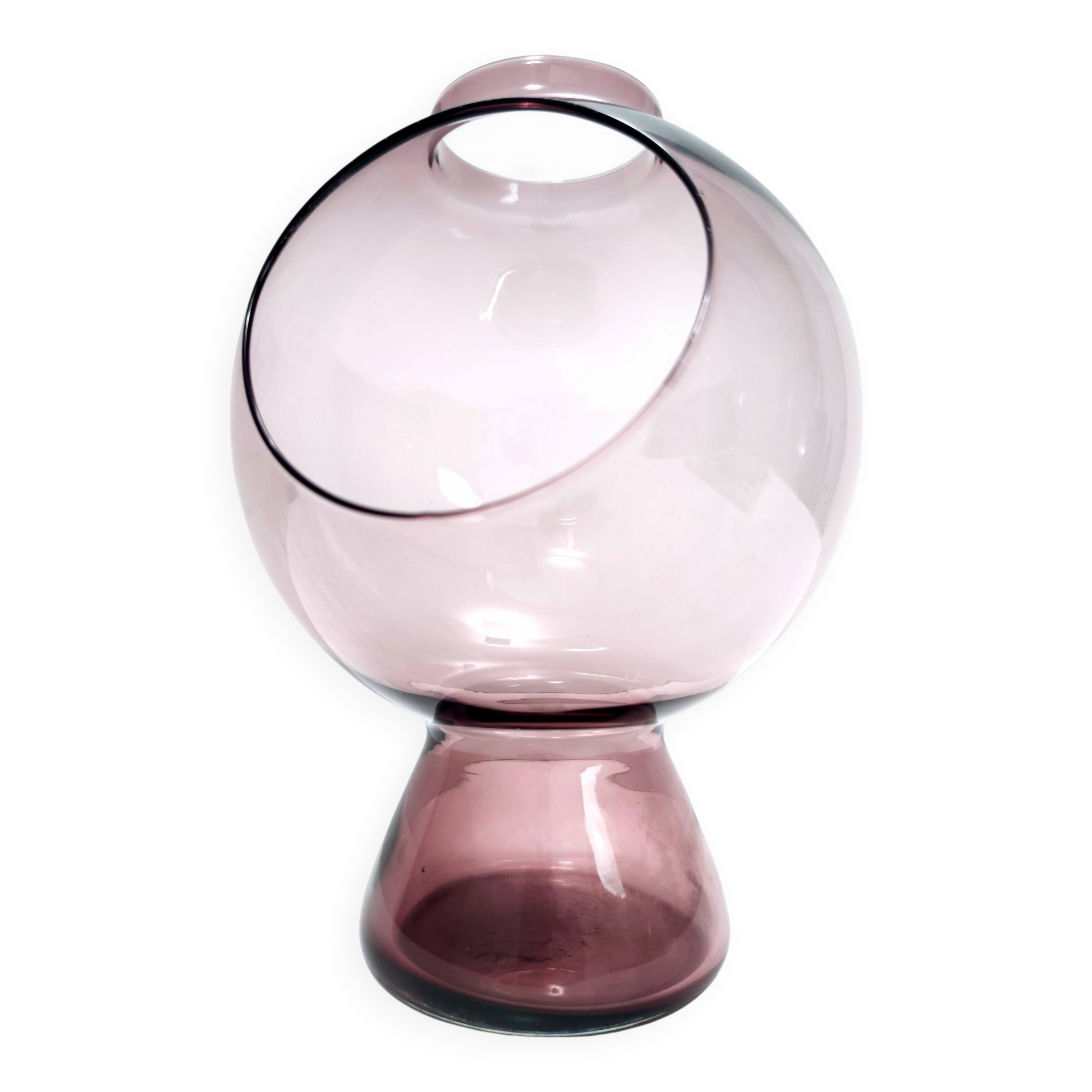 Old Rose Murano Glass Vase with a Hole, Italy