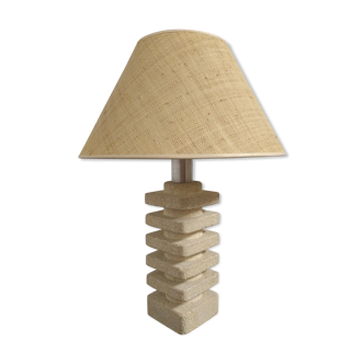 70s lamp in travertine