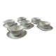 Set of 6 porcelain cups and saucers F. Chauvigny