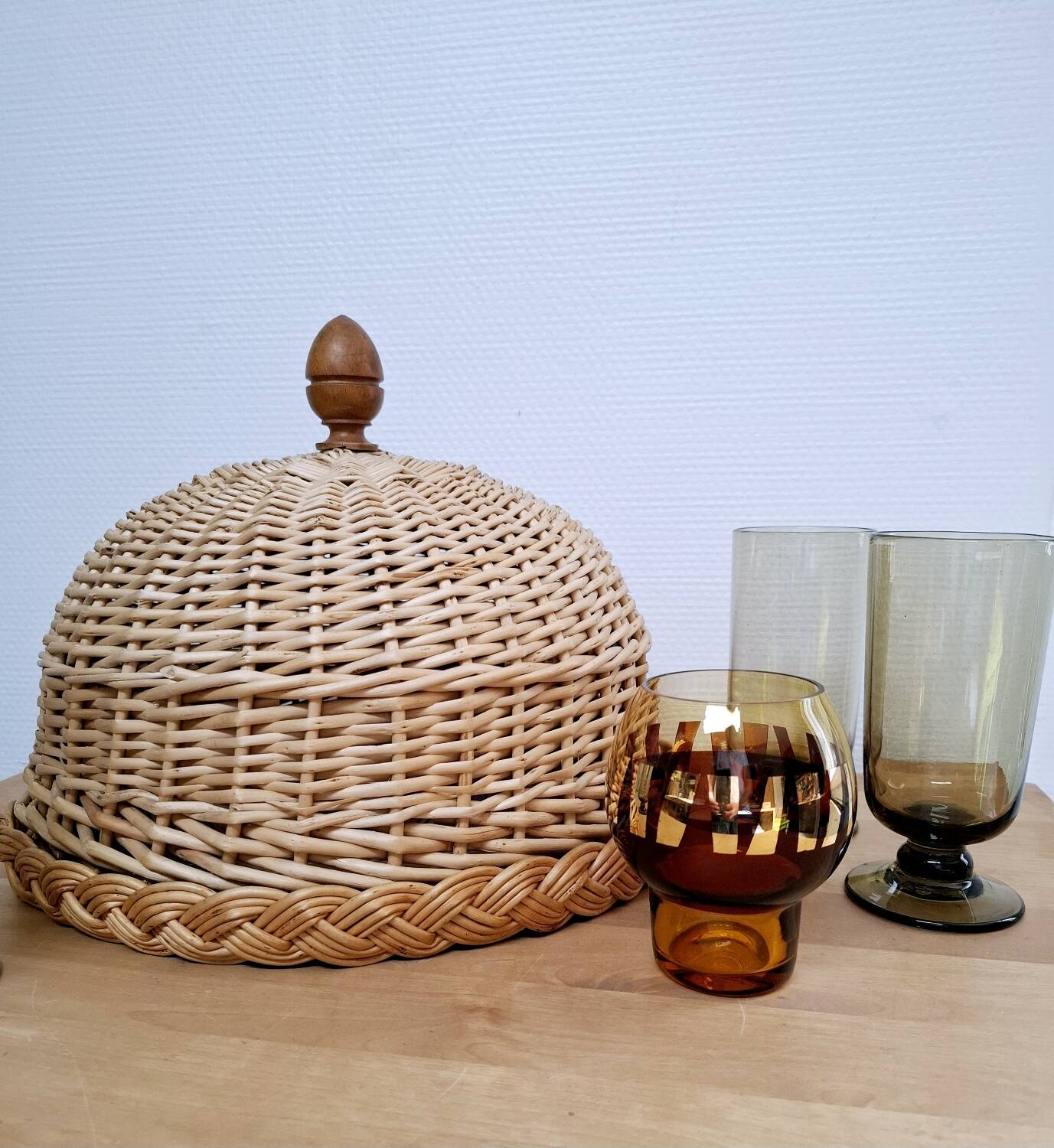 Tray and its vintage wicker bell