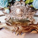 French Art Nouveau planter and "above all" in silver-plated metal and mirror dating from 1900 or earlier