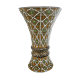Enamelled stoneware vase signed J Breugnot number 177