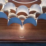 Mid-century white metal Swiss suspension by H. Zender for Temde.