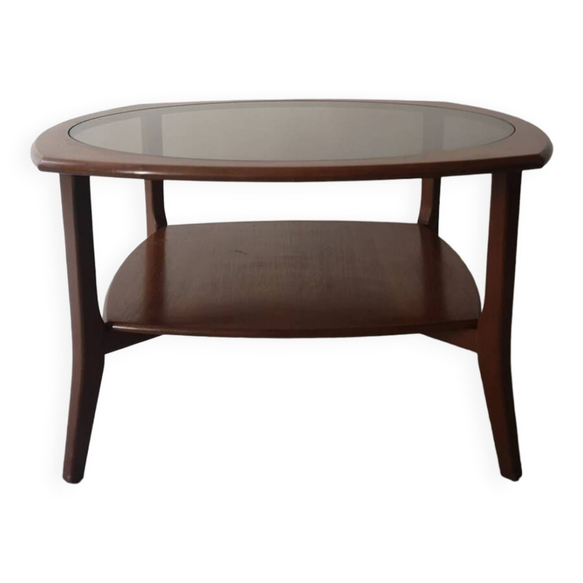 Scandinavian coffee table in teak and smoked glass, Denmark 1960