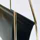 Porte-revues Carl Auböck II Midcentury, laiton et cuir noir, vintage, Autriche