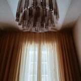 Pink and transparent murano chandelier