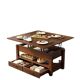 Vintage Lift-Top Coffee Table with Drawers, Hidden Storage & Laptop Stand, Convertible Coffee Table