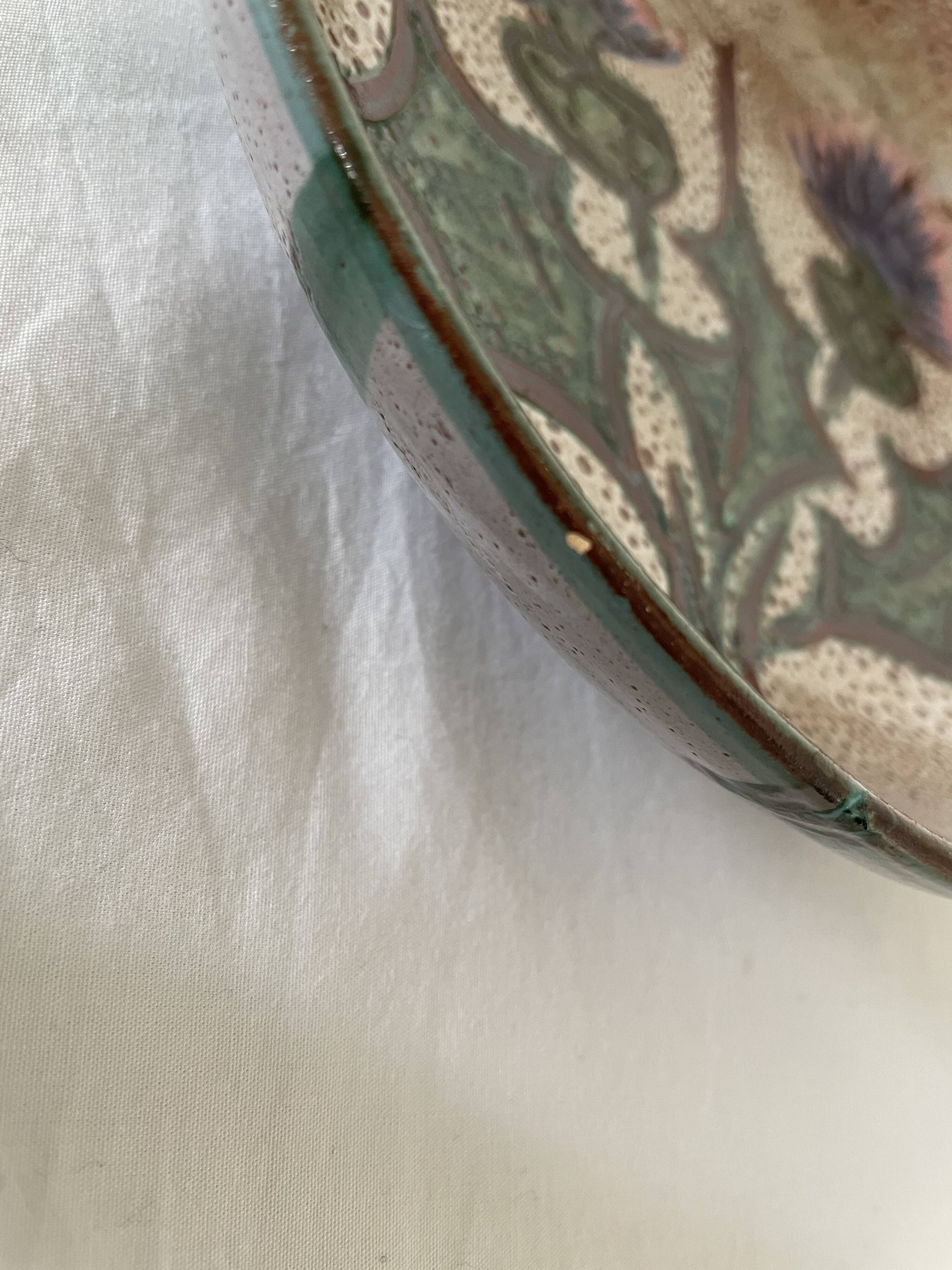 Vallauris deep plate with thistles