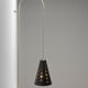 Hanging wall lamp with black perforated cap, 1960's