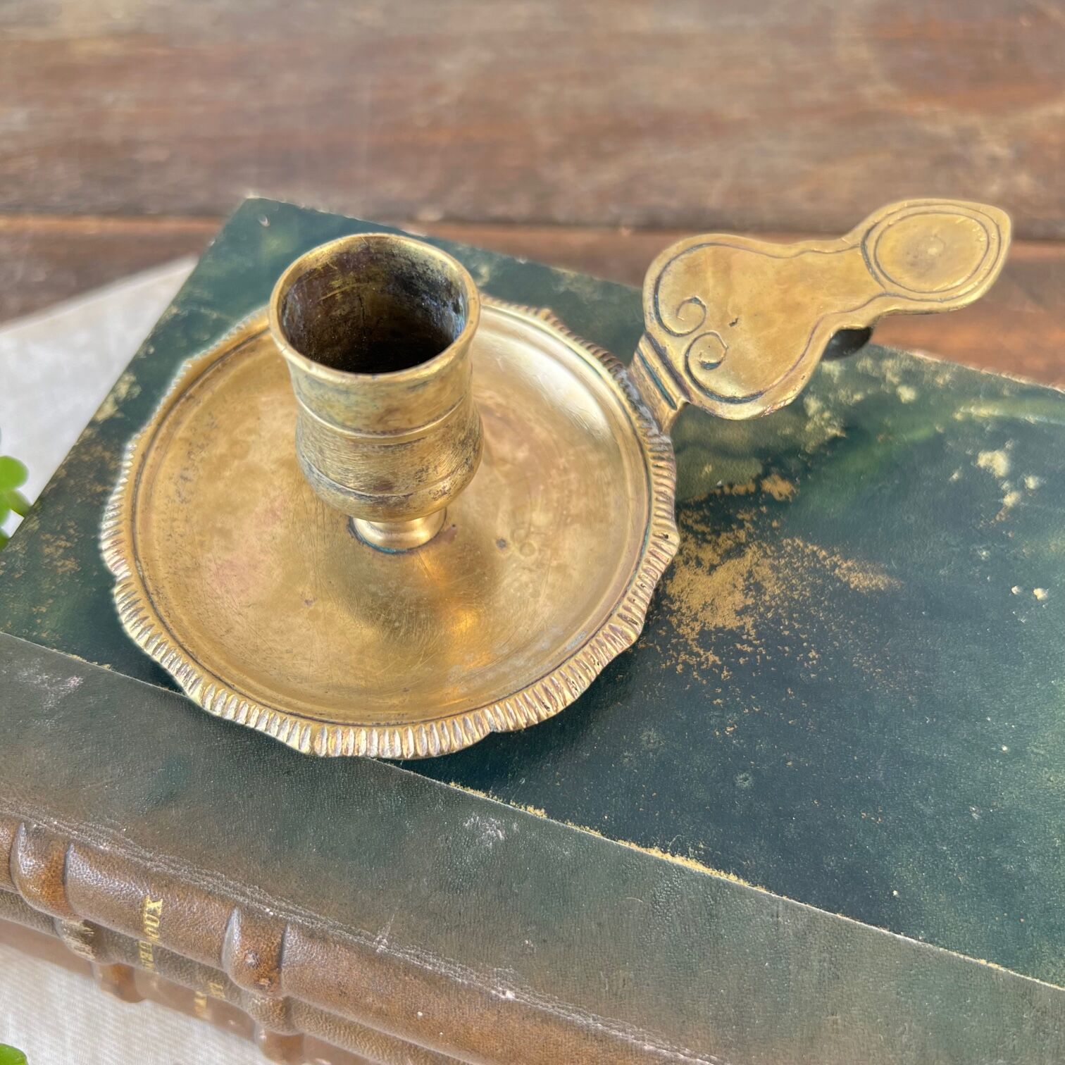 Brass cellar rat candle holder
