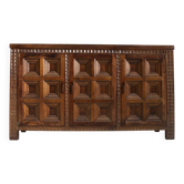 Vintage Spanish brutalist sideboard solid walnut wood 1960s