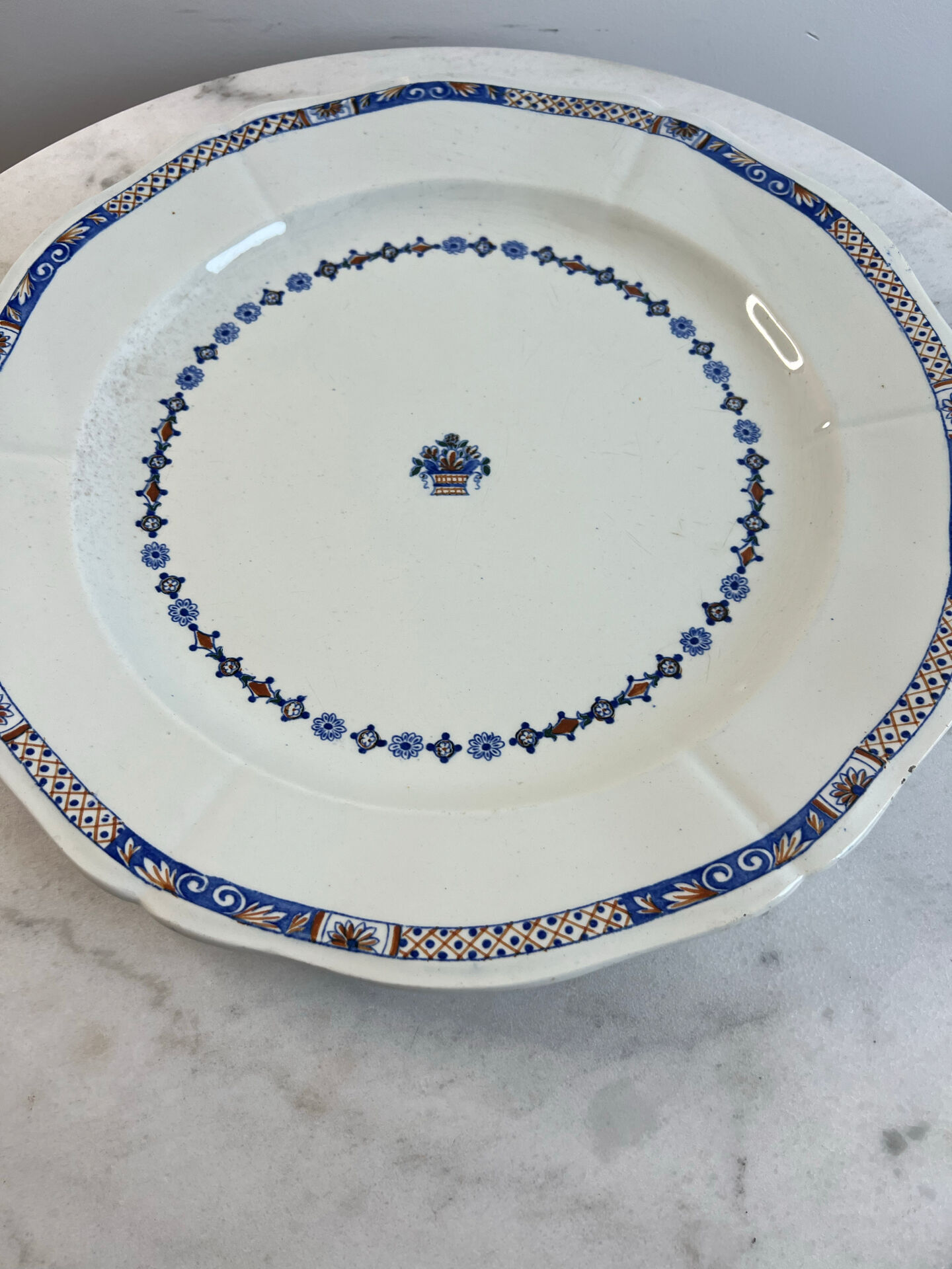 E Bourgeois, Rouen XVIII Collection, very large plate 41cm