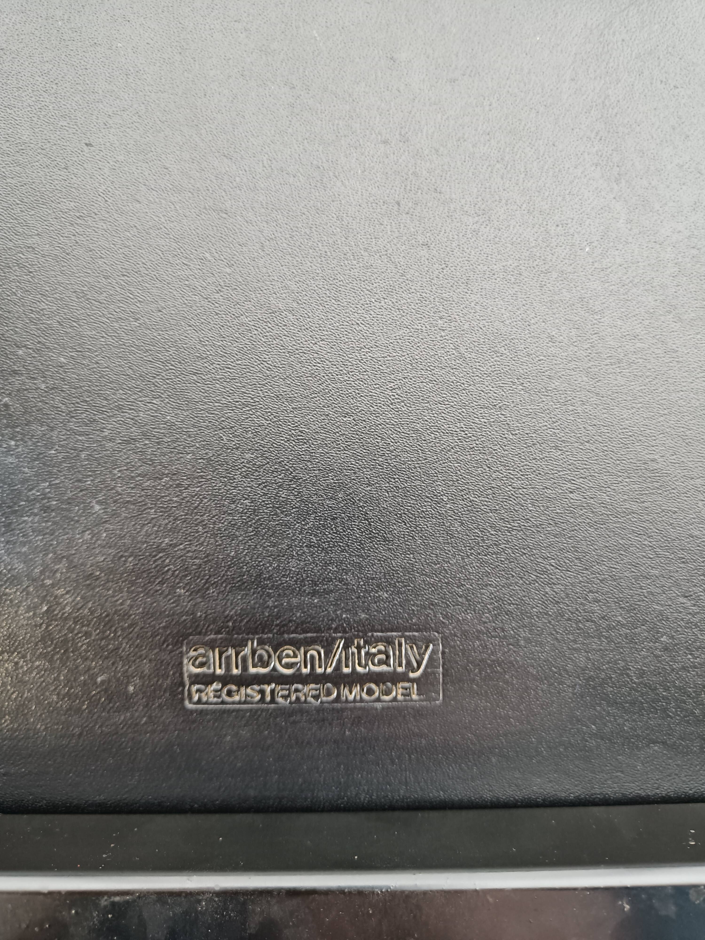 Vintage black leather dining chairs by Arrben, 1980s