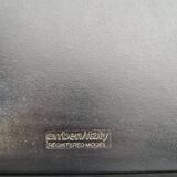 Vintage black leather dining chairs by Arrben, 1980s