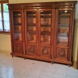 Late nineteenth century Louis XVI style library in walnut
