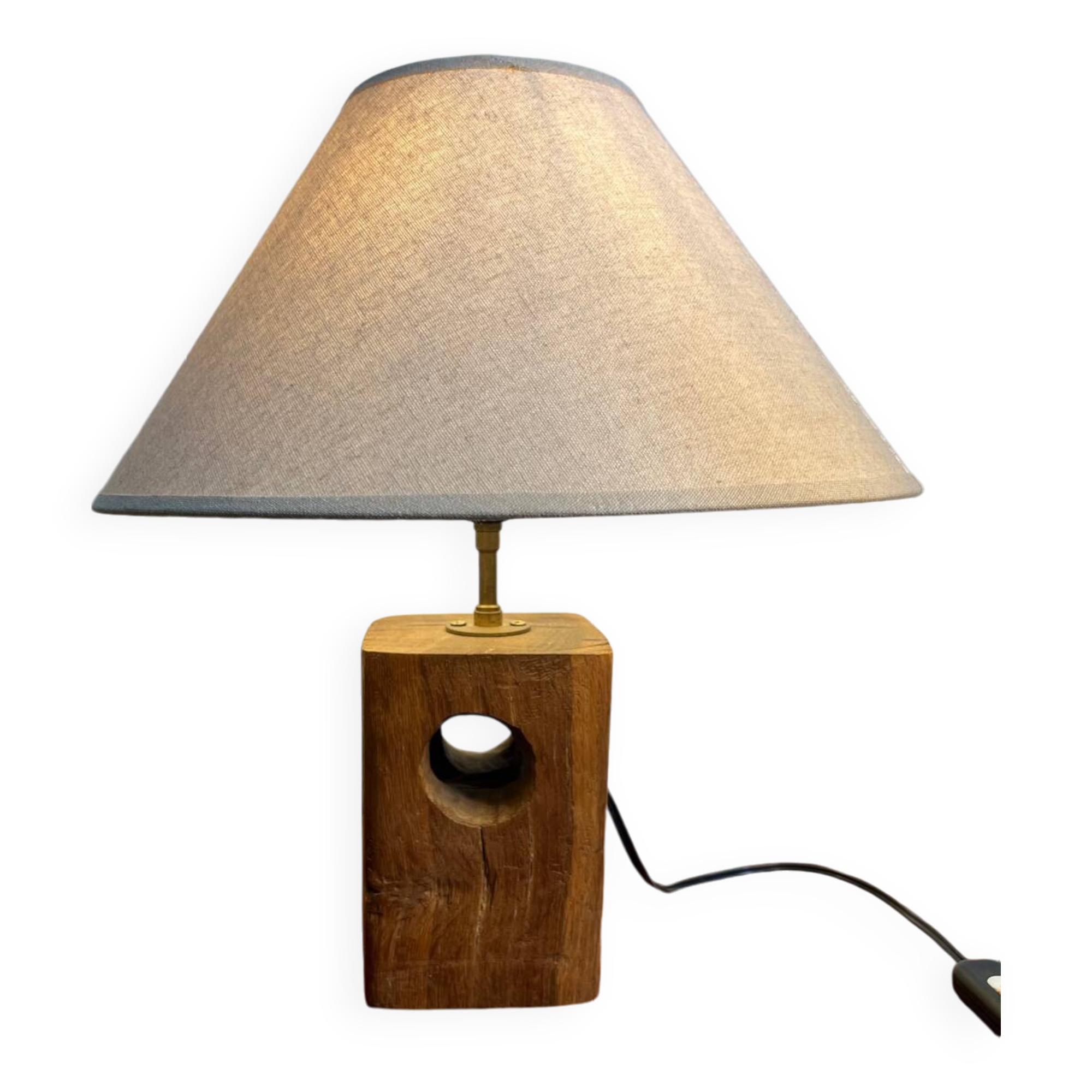 Solid wood table lamp