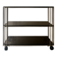 Smoked glass and brass hi-fi/TV stand, circa 1970