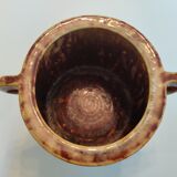 Cache-pot en céramique de couleur ocre terracotta d'Accolay