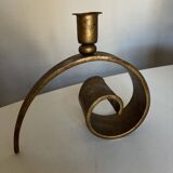 Battered iron candle holder Italian work 1970