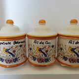 3 vintage spice jars