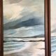 Vintage screen wood and oil painting