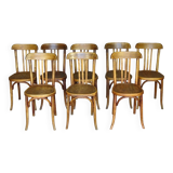 Set of 8 Fischel bentwood Bistrot chairs circa 1930