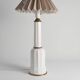 White Opaline Glass & Brass Heiberg Table Lamp, Denmark, Mid-19th century