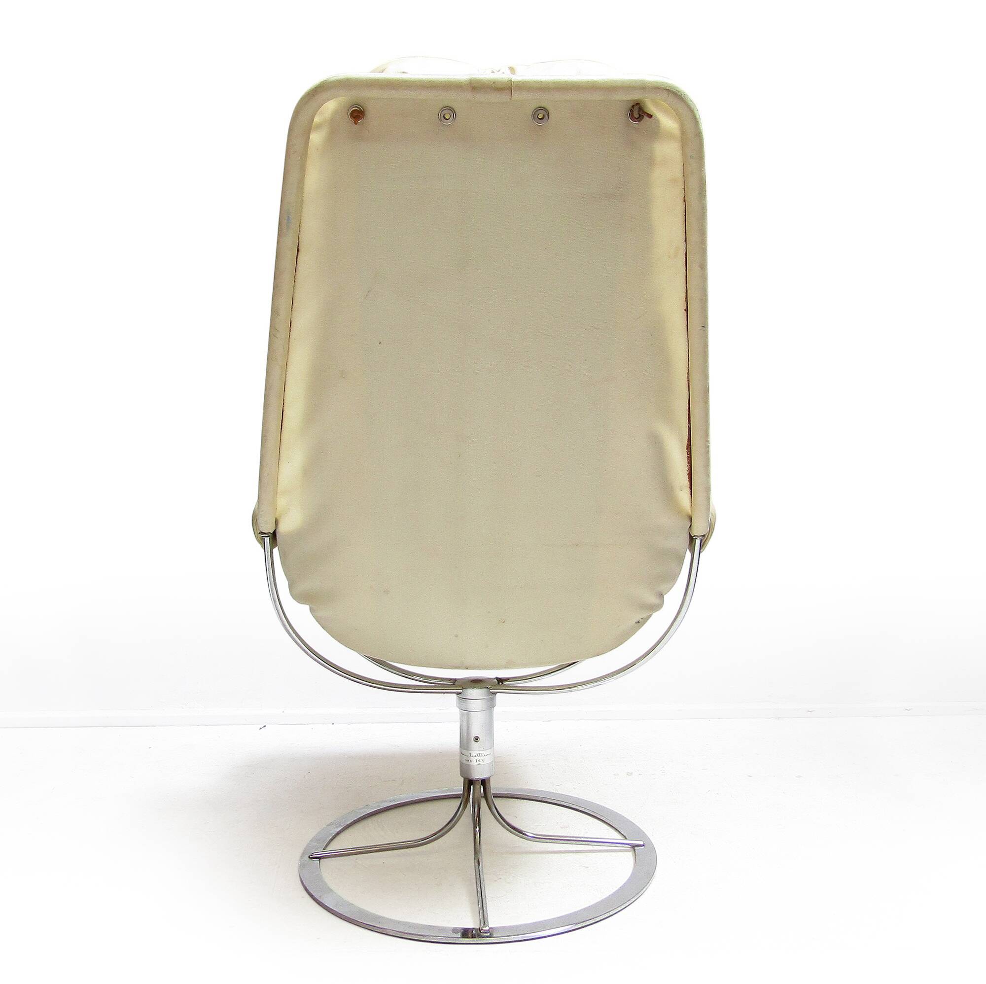 1970s Swedish Space-Age Jetson Chair in Beige Leather by Bruno Mathsson