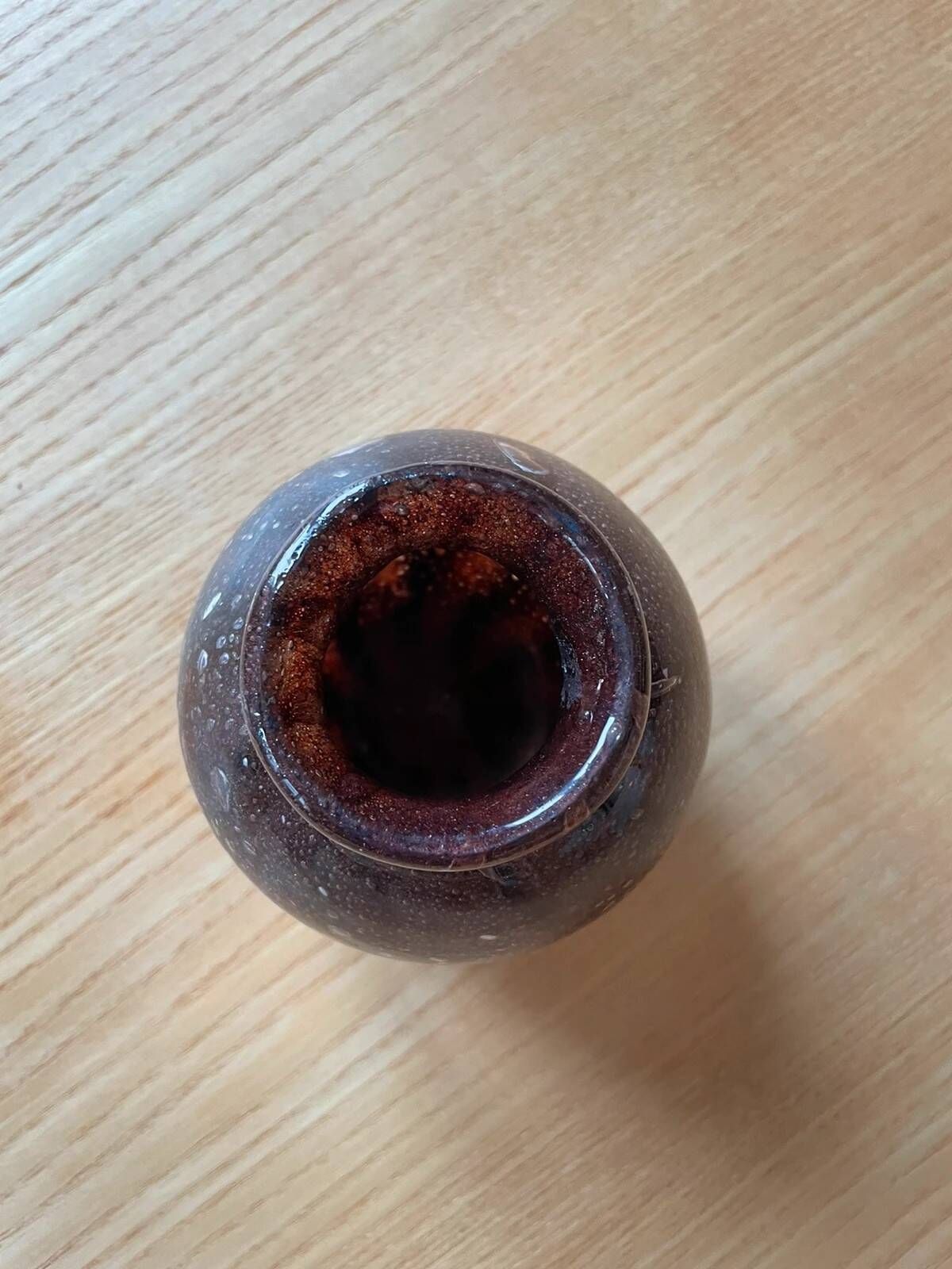 Small brown blown glass vintage vase