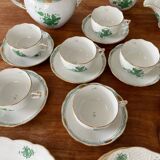 Gorgeous Herend Hungary Apponyi Chinese Bouquet Green Complete Dinner, Brea